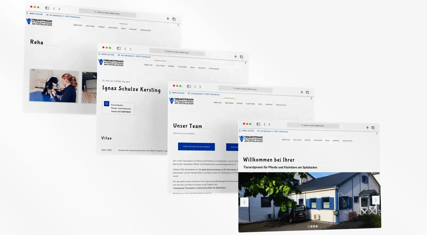 Webdesign und Businessfotografie für die Tierarztpraxis am Spitalacker in Gelnhausen