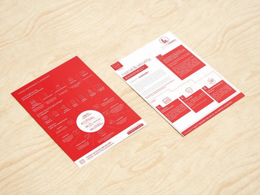 Flyer für ein Cyber Security Unternehmen von Designstudio Carnarius aus Bamberg