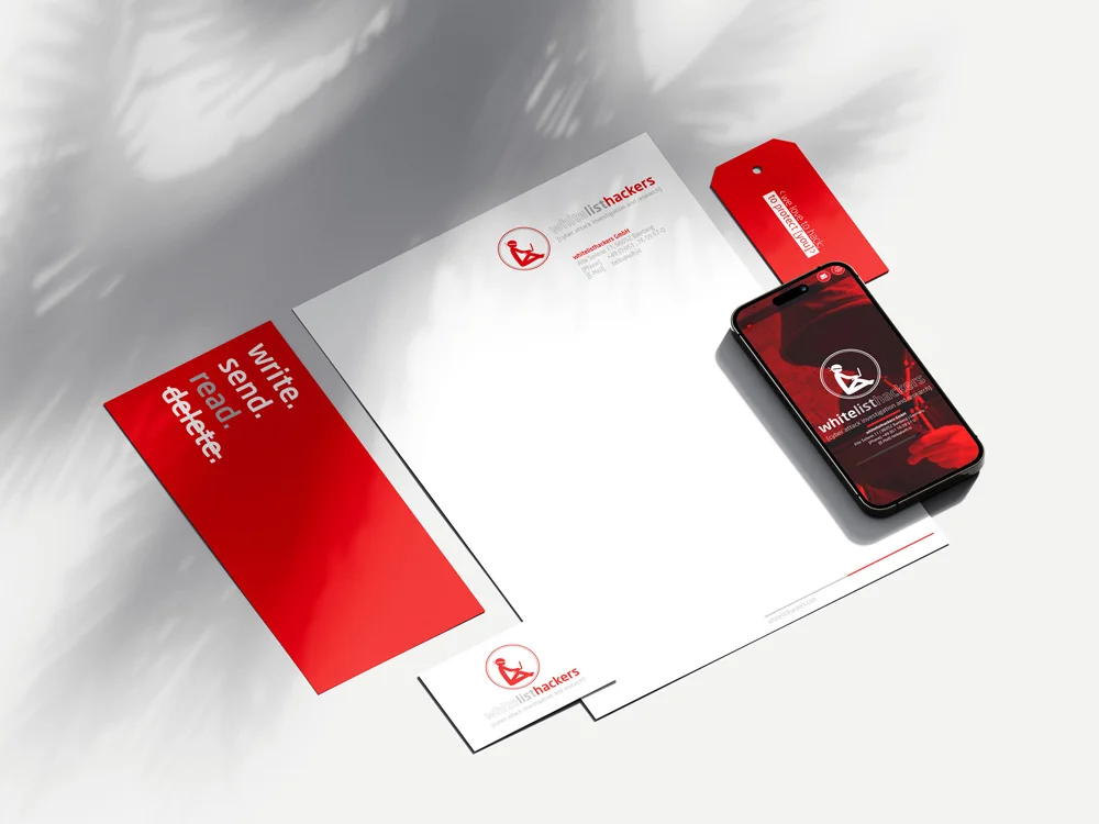Corporate Design für die whitelisthackers GmbH aus Bamberg von Designstudio Carnarius aus Bamberg und Berlin.