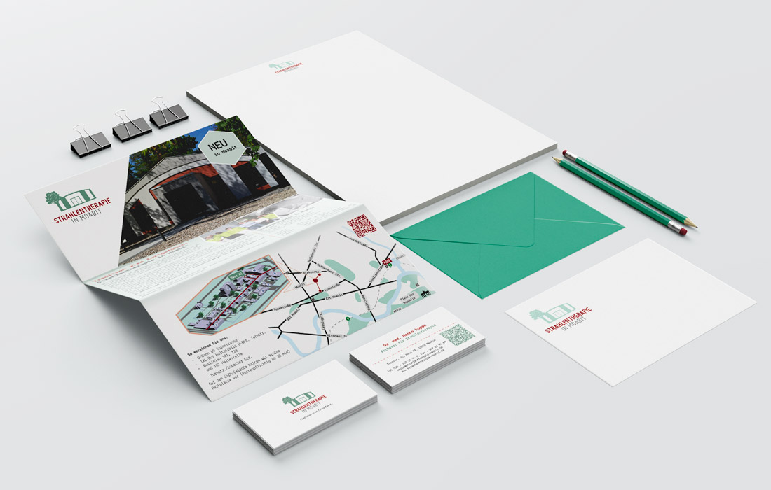 Corporate Design für Strahlentherapie Arztpraxis von Steven P. Carnarius Berlin Bamberg