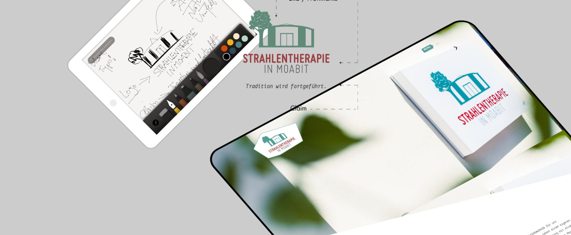 Strahlentherapie Moabit Berlin Branding Webdesign Praxisdesign Corporate Design für Krebstherapie