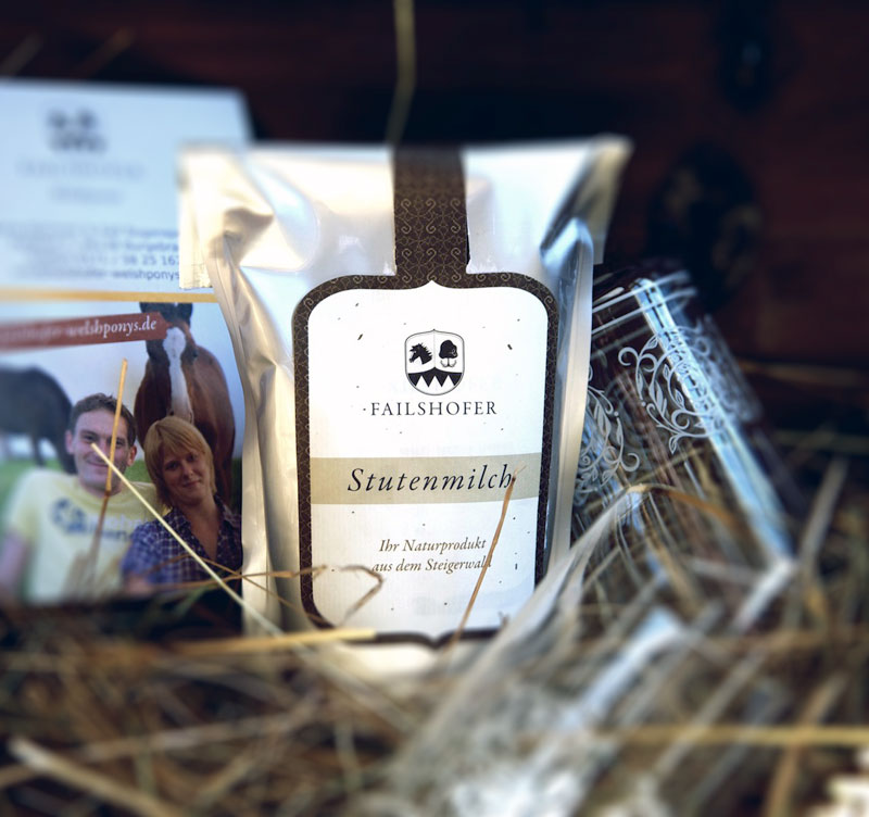 Produktetiketten Stutenmilch Verpackungsdesign