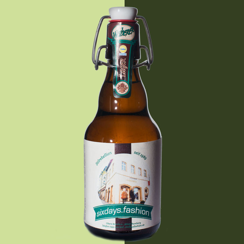 Individuelle Bieretiketten für Sixdays Fashion