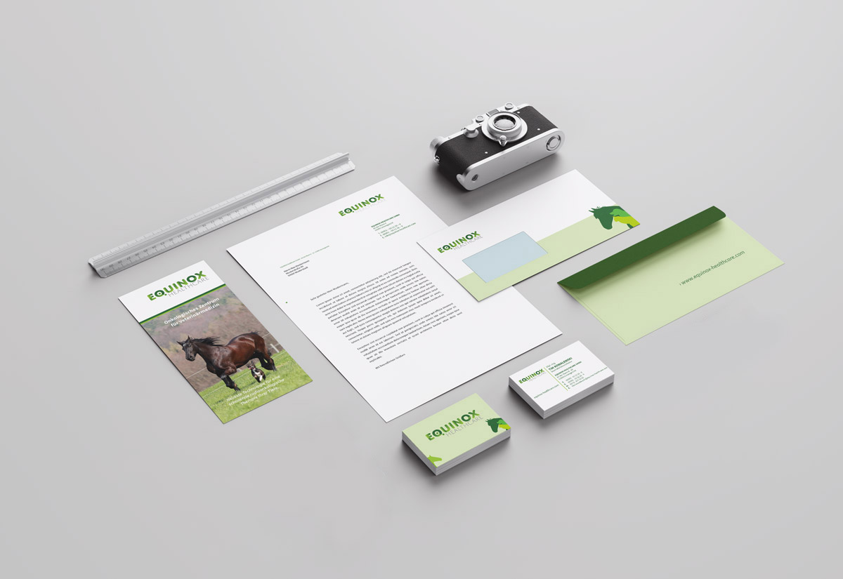 Corporate Design für das erste Strahlentherapie Zentrum für Pferde in Deutschland - die Equinox Healthcare GmbH
